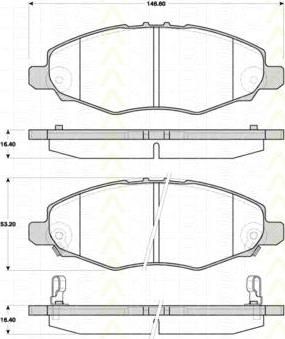 TRISCAN 8110 13067 комплект тормозных колодок, дисковый тормоз на TOYOTA HILUX III пикап (KUN_, TGN_, LAN_, GGN_)