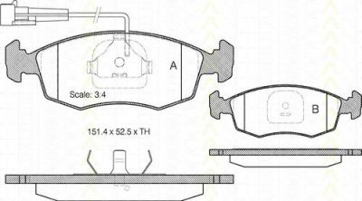 TRISCAN 8110 15009 комплект тормозных колодок, дисковый тормоз на FIAT PALIO Weekend (178DX)