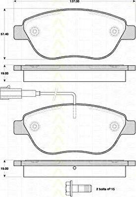 TRISCAN 8110 15046 комплект тормозных колодок, дисковый тормоз на FIAT DOBLO Cargo (223)