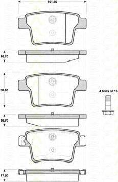 TRISCAN 8110 16016 комплект тормозных колодок, дисковый тормоз на JAGUAR X-TYPE (CF1)