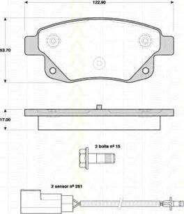 TRISCAN 8110 16018 комплект тормозных колодок, дисковый тормоз на FORD TRANSIT c бортовой платформой/ходовая часть