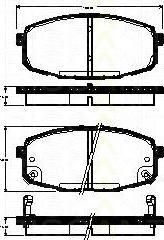 TRISCAN 8110 18016 комплект тормозных колодок, дисковый тормоз на KIA CARENS II (FJ)