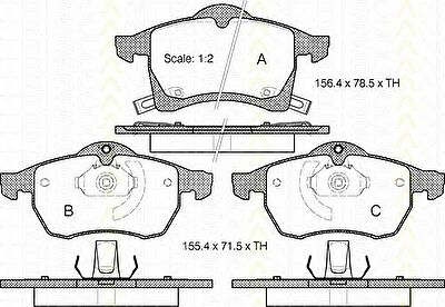 TRISCAN 8110 24006 комплект тормозных колодок, дисковый тормоз на OPEL ASTRA G универсал (F35_)