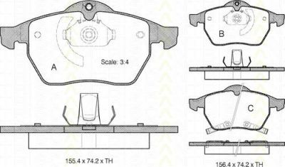 TRISCAN 8110 24011 комплект тормозных колодок, дисковый тормоз на SAAB 900 II купе