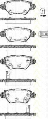 TRISCAN 8110 24013 комплект тормозных колодок, дисковый тормоз на OPEL ASTRA G универсал (F35_)