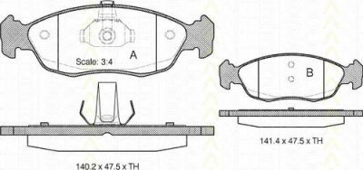TRISCAN 8110 28007 комплект тормозных колодок, дисковый тормоз на PEUGEOT 106 I (1A, 1C)