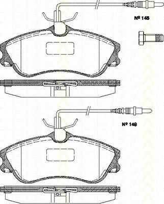 TRISCAN 8110 28008 комплект тормозных колодок, дисковый тормоз на PEUGEOT PARTNER фургон (5)