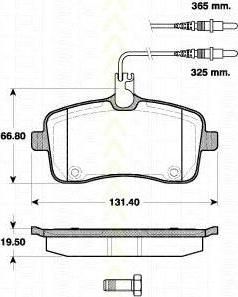 TRISCAN 8110 28035 комплект тормозных колодок, дисковый тормоз на PEUGEOT 407 (6D_)