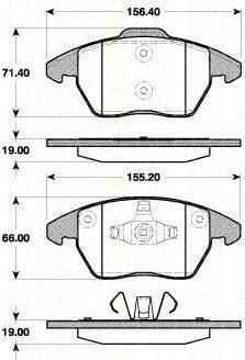 TRISCAN 8110 28038 комплект тормозных колодок, дисковый тормоз на PEUGEOT 208