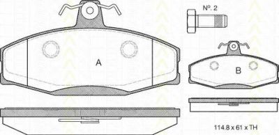 TRISCAN 8110 29007 комплект тормозных колодок, дисковый тормоз на SKODA FELICIA I Fun (797)