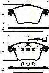 TRISCAN 8110 29167 комплект тормозных колодок, дисковый тормоз на VW MULTIVAN V (7HM, 7HN, 7HF, 7EF, 7EM, 7EN)