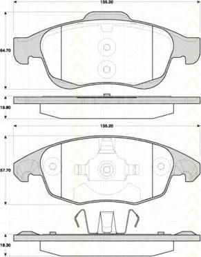 TRISCAN 8110 38005 комплект тормозных колодок, дисковый тормоз на CITROEN BERLINGO (B9)