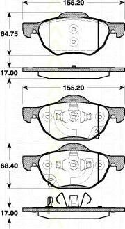 TRISCAN 8110 40010 комплект тормозных колодок, дисковый тормоз на HONDA ACCORD VII Tourer (CM)