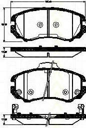 TRISCAN 8110 43027 комплект тормозных колодок, дисковый тормоз на HYUNDAI TUCSON (JM)
