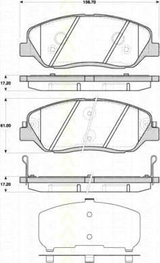 TRISCAN 8110 43029 комплект тормозных колодок, дисковый тормоз на HYUNDAI SANTA FE II (CM)