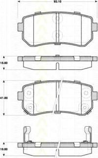 TRISCAN 8110 43032 комплект тормозных колодок, дисковый тормоз на KIA SPORTAGE (JE_, KM_)