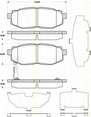 TRISCAN 8110 68183 комплект тормозных колодок, дисковый тормоз на SUBARU FORESTER (SJ)