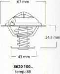 TRISCAN 8620 10088 термостат, охлаждающая жидкость на MERCEDES-BENZ S-CLASS (W126)