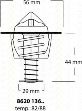 TRISCAN 8620 13688 термостат, охлаждающая жидкость на TOYOTA PREVIA (MCR3_, ACR3_, CLR3_)