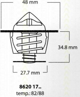 TRISCAN 8620 1788 термостат, охлаждающая жидкость на NISSAN VANETTE CARGO фургон (HC 23)