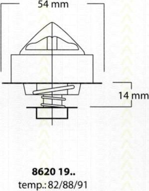 TRISCAN 8620 1988 термостат, охлаждающая жидкость на VOLVO 240 Kombi (P245)