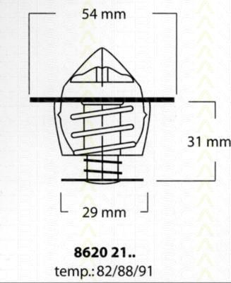 TRISCAN 8620 2188 термостат, охлаждающая жидкость на NISSAN BLUEBIRD Hatchback (T72, T12)