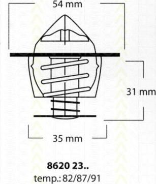 TRISCAN 8620 2387 термостат, охлаждающая жидкость на OPEL MONZA A (22_)