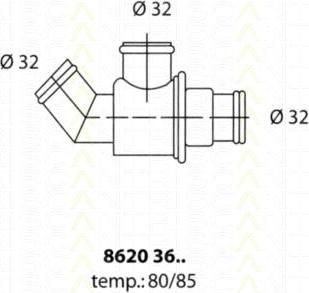 TRISCAN 8620 3680 термостат, охлаждающая жидкость на 3 (E21)