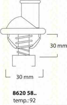 TRISCAN 8620 5892 термостат, охлаждающая жидкость на OPEL ASCONA C (81_, 86_, 87_, 88_)