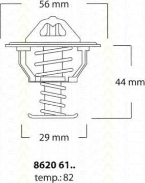 TRISCAN 8620 6182 термостат, охлаждающая жидкость на MITSUBISHI COLT IV (CA_A)