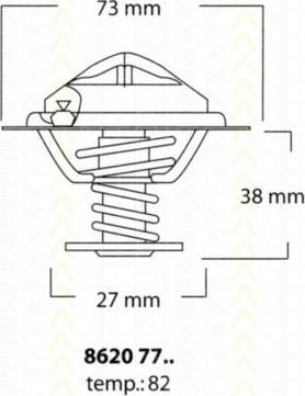 TRISCAN 8620 7782 термостат, охлаждающая жидкость на TOYOTA LAND CRUISER (_J6_)