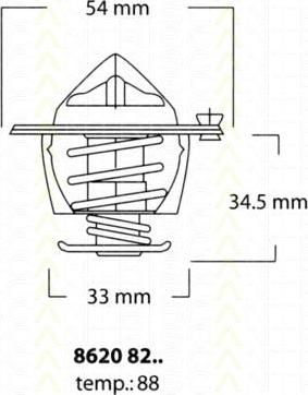 TRISCAN 8620 8288 термостат, охлаждающая жидкость на HYUNDAI S COUPE (SLC)