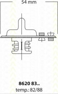 TRISCAN 8620 8388 термостат, охлаждающая жидкость на MAZDA E-SERIE автобус (SR1)