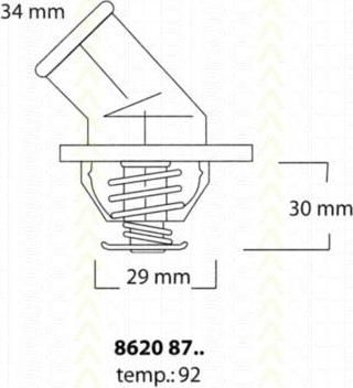 TRISCAN 8620 8792 термостат, охлаждающая жидкость на OPEL KADETT E кабрио (43B_)