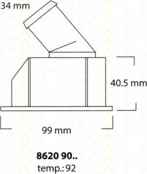TRISCAN 8620 9092 термостат, охлаждающая жидкость на CHEVROLET LACETTI (J200)