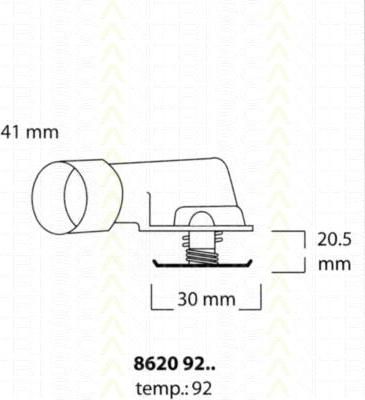 TRISCAN 8620 9292 термостат, охлаждающая жидкость на OPEL VECTRA B Наклонная задняя часть (38_)