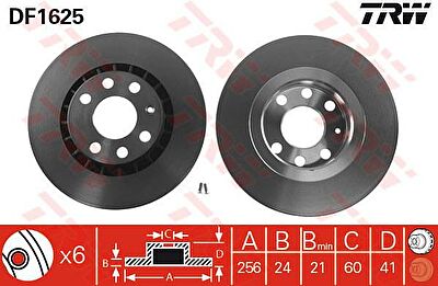 TRW DF1625 Диск тормозной CHEVROLET LANOS/DAEWOO NEXIA 14