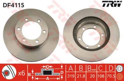 TRW DF4115 Диск торм пер вент.4RUN/LAND CRU 90 (562168J) (562168)
