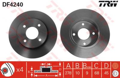 TRW DF4240 Диск торм зад PRIMERA P11 99-01 (562227J) (562227J)