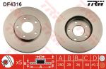 TRW DF4316 Диск тормозной передний NISSAN X-TRAIL MAXIMA QX PRIMERA P12 280x28mm (402064U107)