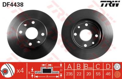 TRW DF4438 Диск торм пер вент RIO 00-05 (MDX7433251)
