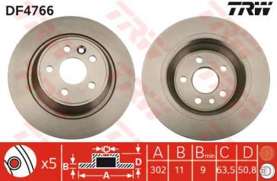 TRW DF4766 Диск торм зад S-MAX/MONDEO IV 06-> (1379931)