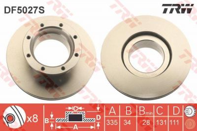TRW DF5027S тормозной диск на MERCEDES-BENZ ATEGO