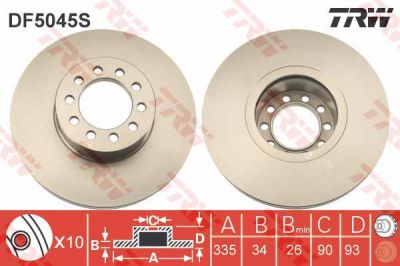 TRW DF5045S тормозной диск на MAN TGL