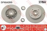 TRW DF6042BS Диск тормозной CITROEN C4 04-/PEUGEOT 308 07- задний с подшипником (424966)