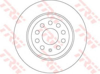 TRW DF6504 диск торм.зад.окраш. GolfVII 12-/Audi TT 14- 300мм