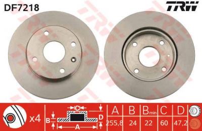 TRW DF7218 Диск тормозной CHEVROLET LACETTI 1.4/1.6/1.8 04> передний вентилируемый (96549782)