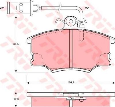 TRW GDB1054 комплект тормозных колодок, дисковый тормоз на ALFA ROMEO 164 (164)