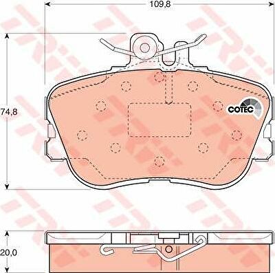 TRW GDB1094 Колодки передние MB W202 (24202120)