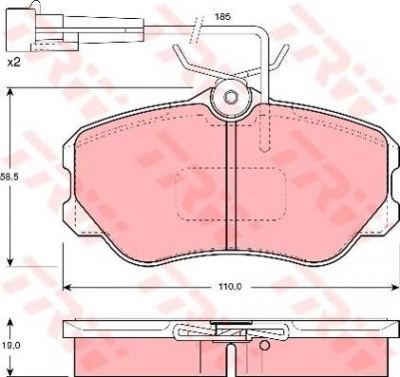 TRW GDB1095 комплект тормозных колодок, дисковый тормоз на FIAT CROMA (154)